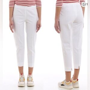 Piazza Sempione Audrey White Cotton Cropped Tapered Pants - CPA 350031 size 46